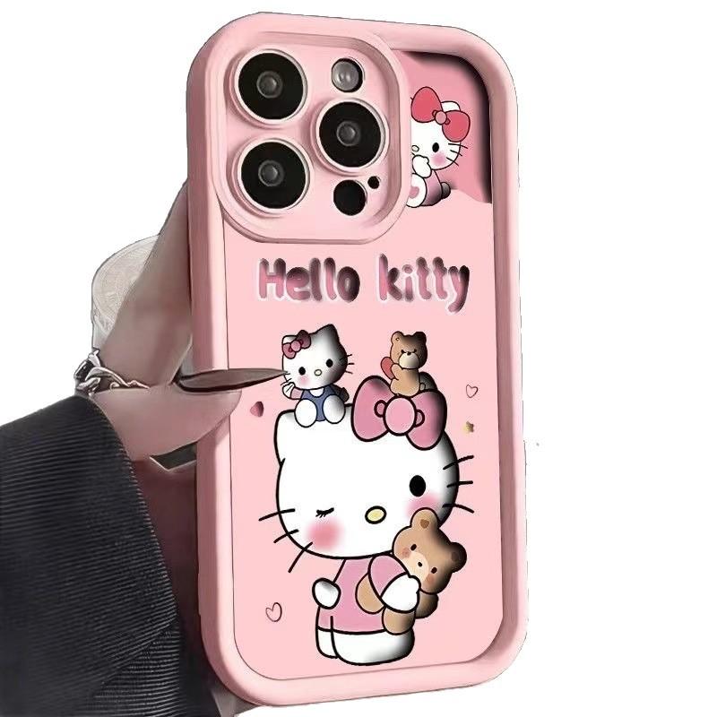 Pink KT cat is suitable for Apple 15Promax mobile phone case iPhone16 cute 14 cartoon 13 anti-drop 17 girl