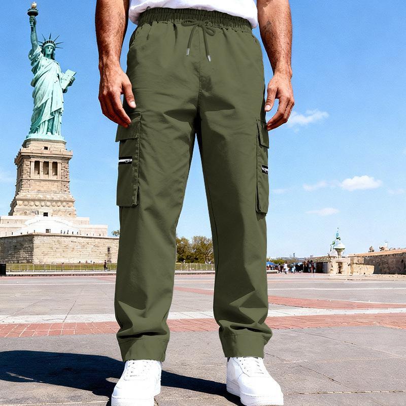 Spring and Autumn New Men's Casual Sports Outdoor Multi-Pocket Loose Street Overalls