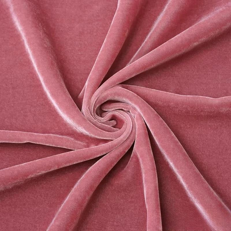 Einfarbiges Hochwertiges Seidenvelours-Stoff für DIY Nähen Kleid Cheongsam Oberteil Rock Weitbeinige Hosen Bekleidungsstoff