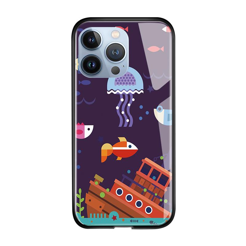 Tempered Glass Phone Case For iPhone 11 12 13 14 15 16 17 Redmi 10 12 14C Note10 Note14 Xiaomi 11Lite PocoC75 Soft Edge Shockproof Smooth Shell