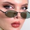 Frameless Oval Sunglasses with Zircon UV Resistant Cool Luxury Brand Design for Women and Men Fashion Trend