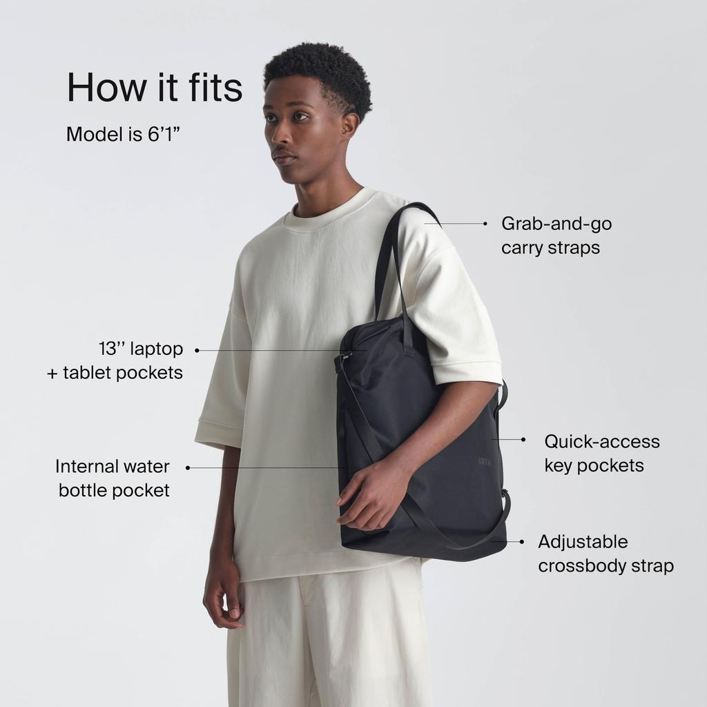 Arkose 18L Tote Bag Weatherproof Recycled [Urth] + (Black)
