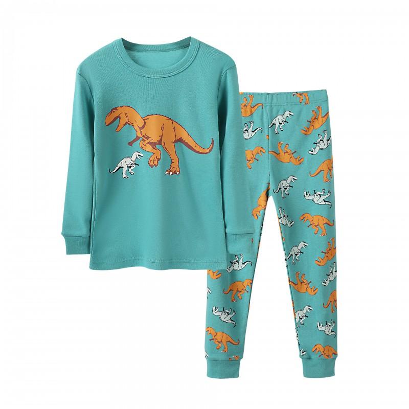 Cartoon Kids Cotton Pajamas Set Long Sleeve Sleepwear Boys Girls 90-140cm