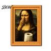 Modern Office Storage Decor Funny Small Wooden Fridge Magnet Picture Frame, Vintage Oil Painting Pattern Soft Magnetic Art Display Refrigerator Locker