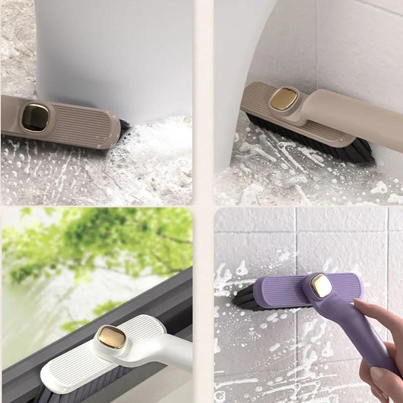 Multifunctional Rotating Crevice Cleaning Brush for Bathroom and Kitchen, 2-in-1 Cleaning Brush for Crevice and Surface Cleaning