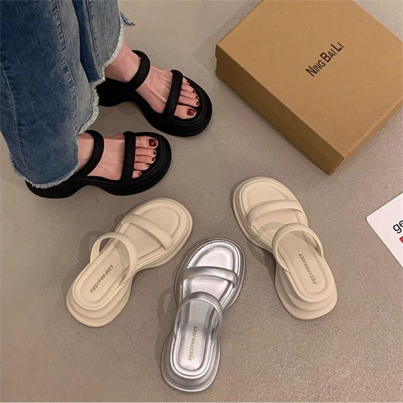 Fashion Shoes Ladies' Slippers Slipers Women Shale Female Beach Platform 2025 Summer Sabot Soft Slides Retro Shoes Slippers Soft Platfor