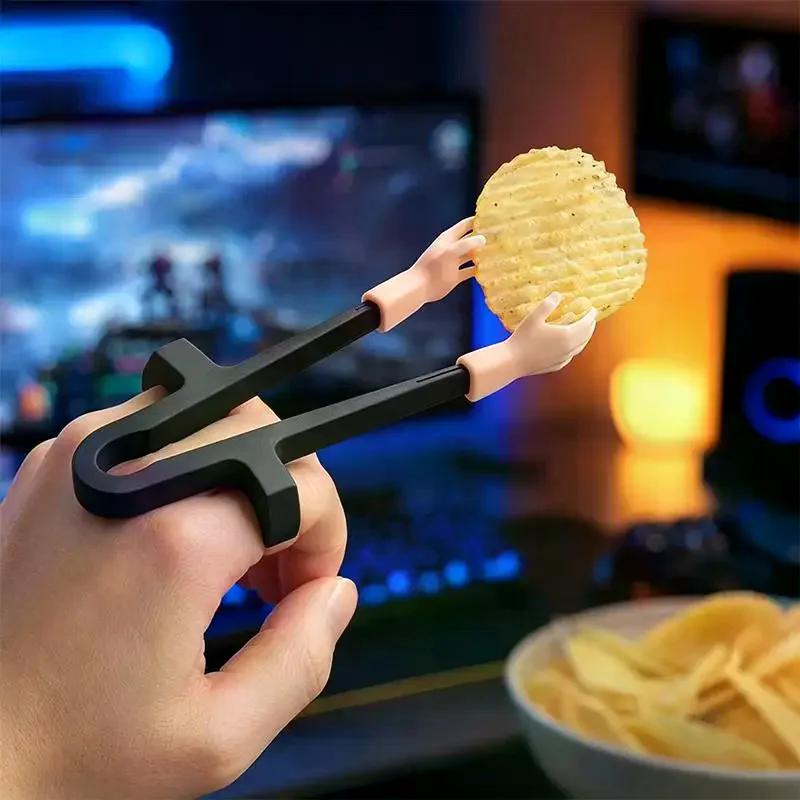Mini Finger Snack Spisepinde Spilcontroller Formede Plastik Træningspinde For Spillere Spise Mens Man Spiller