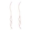 Yousheng 1 Pair Dangle Earrings Curved Long Threader Tassel Bright Luster All-match Decorative Geometric Ladies Twisted Linear Drop Earrings Jewelry