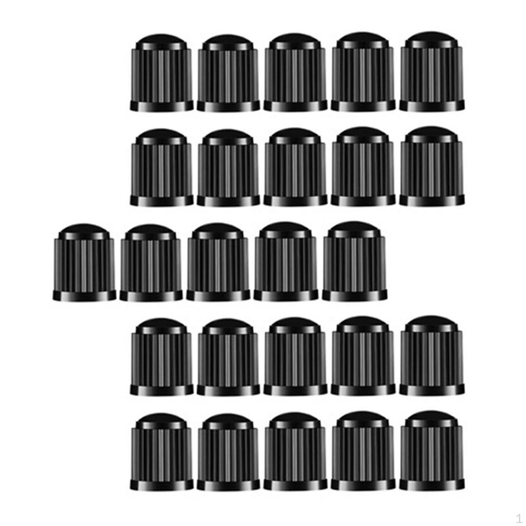 25 Car Tire Valve Caps with Rubber Ring for Vehicle
