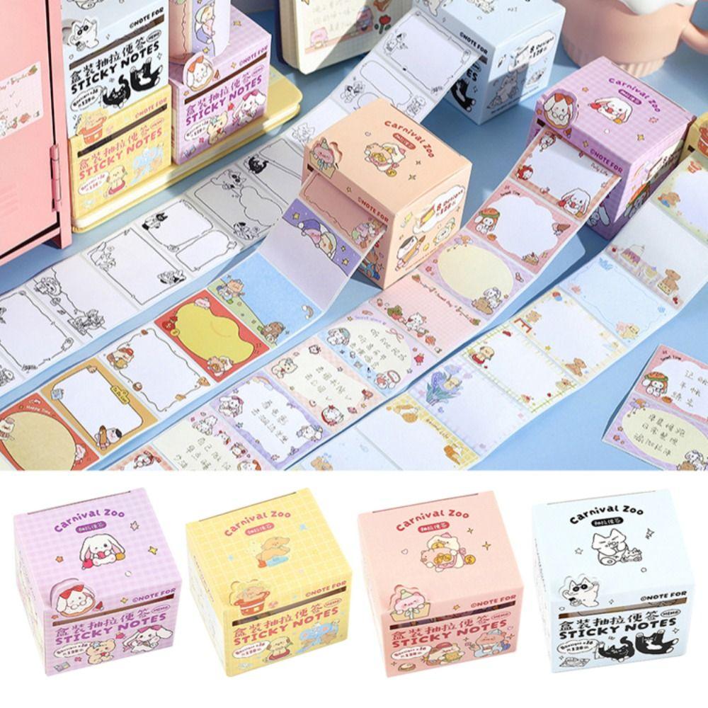 128 Sheets Aesthetic Stationery Pull-Out Label Stickers Writable Memo Pad Student