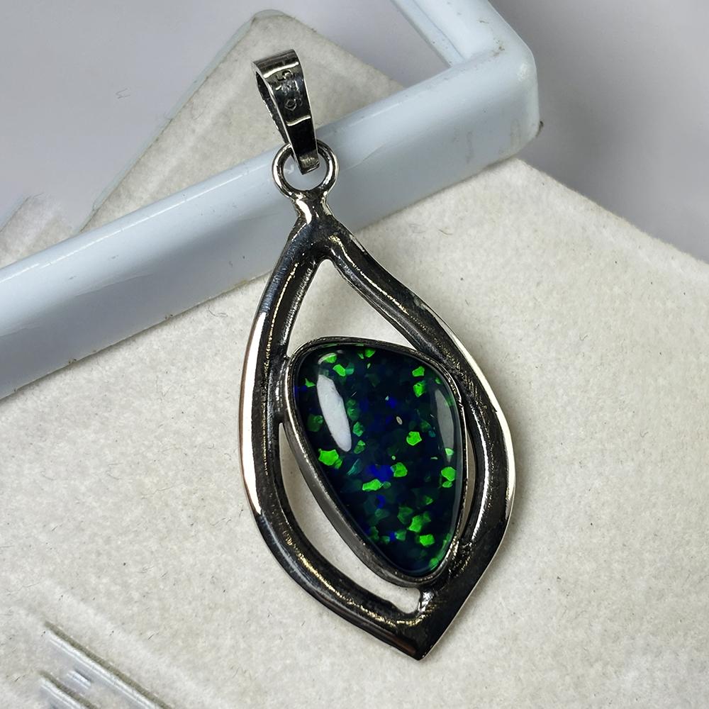 31 Ct Natural Fire Opal Fancy Shape Pendant 925 Sterling Silver Certified