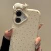 Heart Polka Dot Cat Phone Case for Apple iPhone 16 Pro Max - Soft Silicone Shockproof Creative Cover On iPhone 16/15/14/13/12/11/Pro/Pro Max/Plus