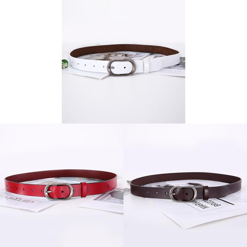 Genuine Leather Double Layer Belt For Women With Vintage Style And Small Pin Buckle For Dresses
