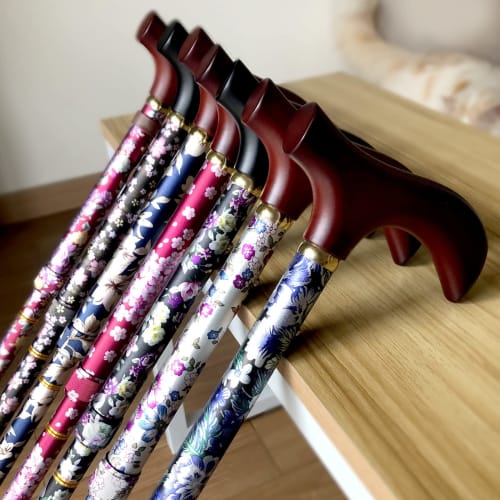 Wellfun Dream Life Walking Stick, Folding and Telescopic Handle, Floral Violet