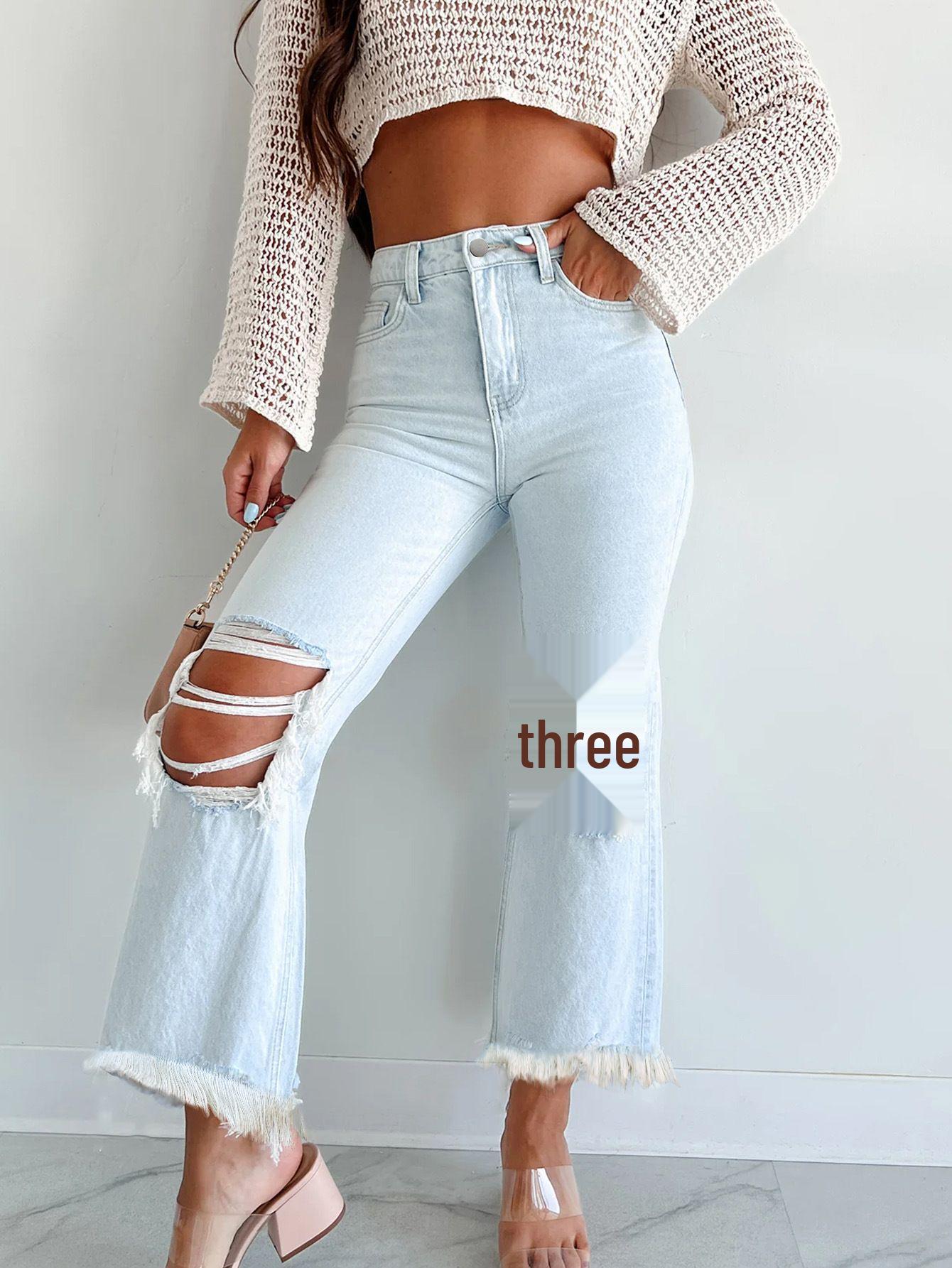 Women s Streetwear Multi-Pocket Cargo Denim Jeans XXL