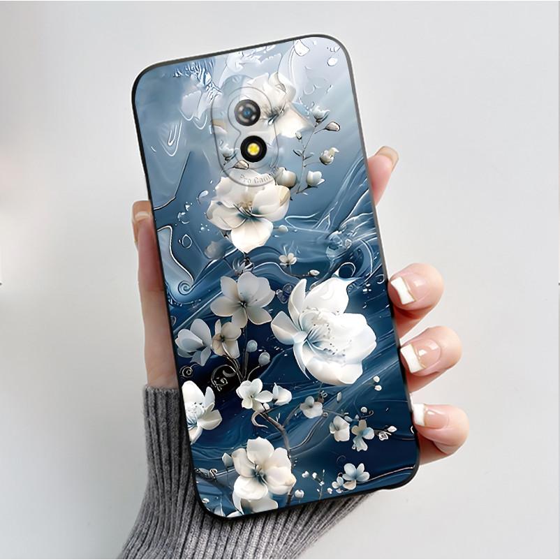 Coque de téléphone imprimée pour Itel A16 / A16PLUS / A23 / ITEL Alpha Lite Funda Coque Souple en Silicone Noir Coque Fleurie Mignonne Capa