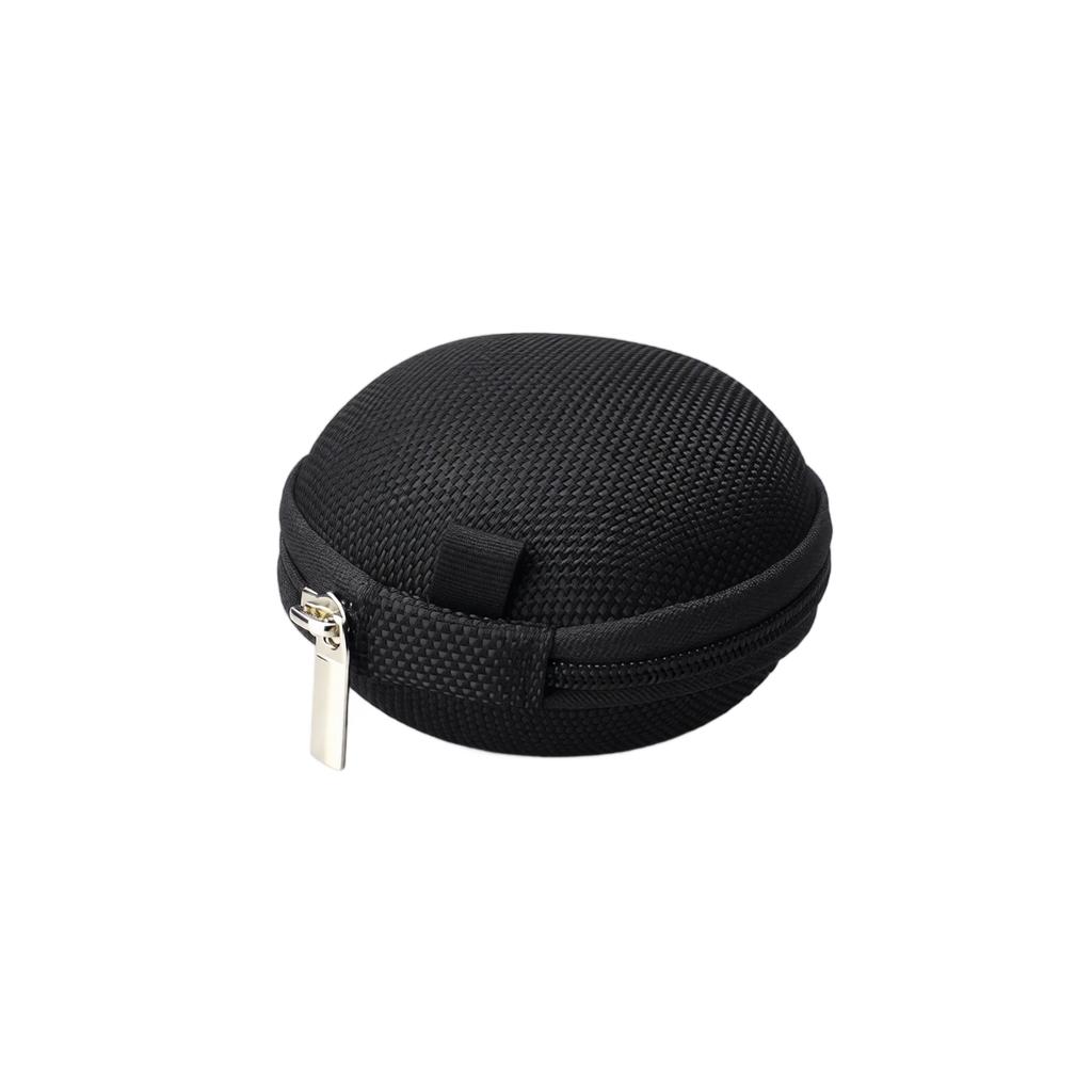 Compact Round EVA Hard Shell Case Small Storage Organizer for Earplugs Data Cables and Small Accessories Portable Zipper Closure