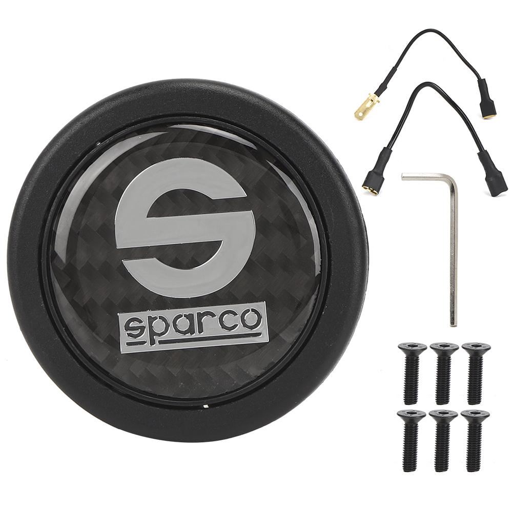 

Комплект кнопок звукового сигнала из углеродного волокна для 6 болтов для модифицированных деталей рулевого колеса Sparco Auto Car чёрный