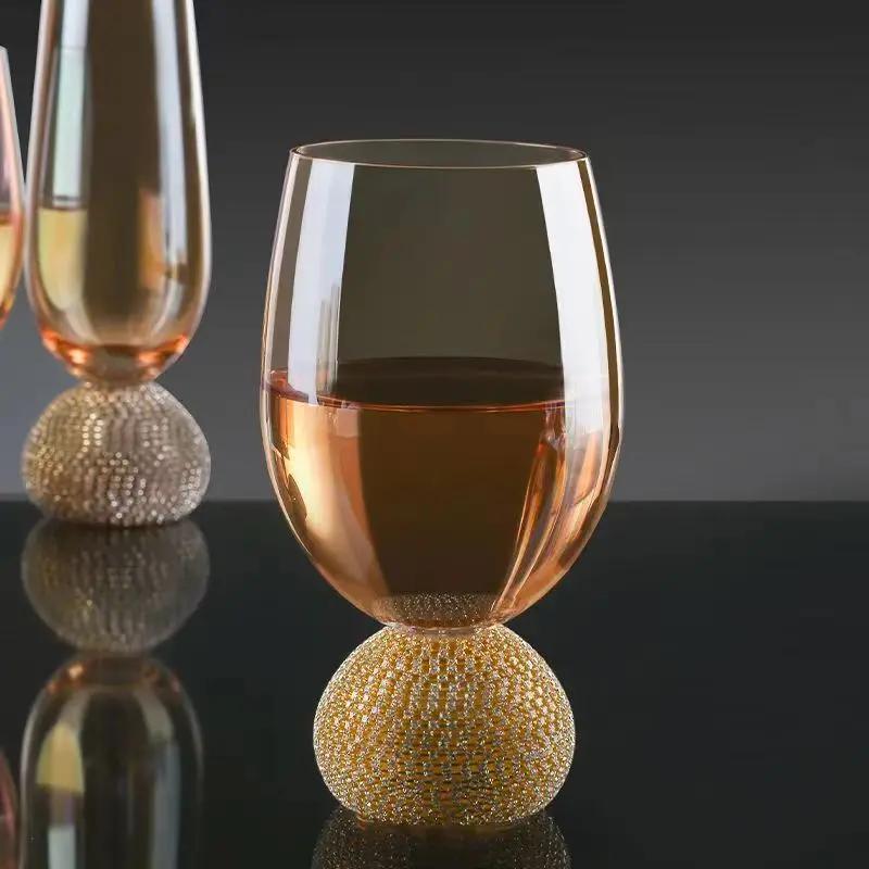 Whiskey Wine Glass Rainbow Glass Handmade Ripple Milk Juice Mug Ice Beer Cup Vertical Striped Water Cocktail Cup Glassware
