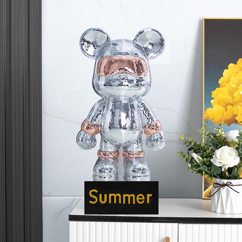 Creative BE@RBRICK TV Cabinet: Stylish Bear Floor Ornament with Piggy Bank Function, Simple Living Room Decor.