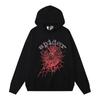 Sp5der Hoodie Unisex Oversized Cotton Pullover With Foil Letter Print Fall Casual Streetwear