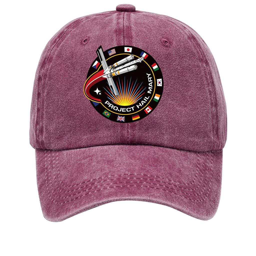 Washed Cotton Baseball Cap With Printed Distressed Soft Top Denim Hat For Men, European And American Retro Hat