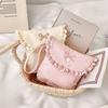 Portable Bow Embroidery Mini Storage Bag Multifunctional Solid Color Sanitary Napkins Bag Wallet Pouch Outdoor