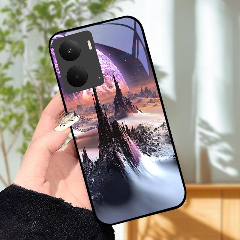 Para Capa Realme P3 5G Tampa Traseira de Vidro Temperado Capa Dura de PC à Prova de Choque Carcaça Para Realme P 3 RealmeP3 5G Para-choque Funda Coque