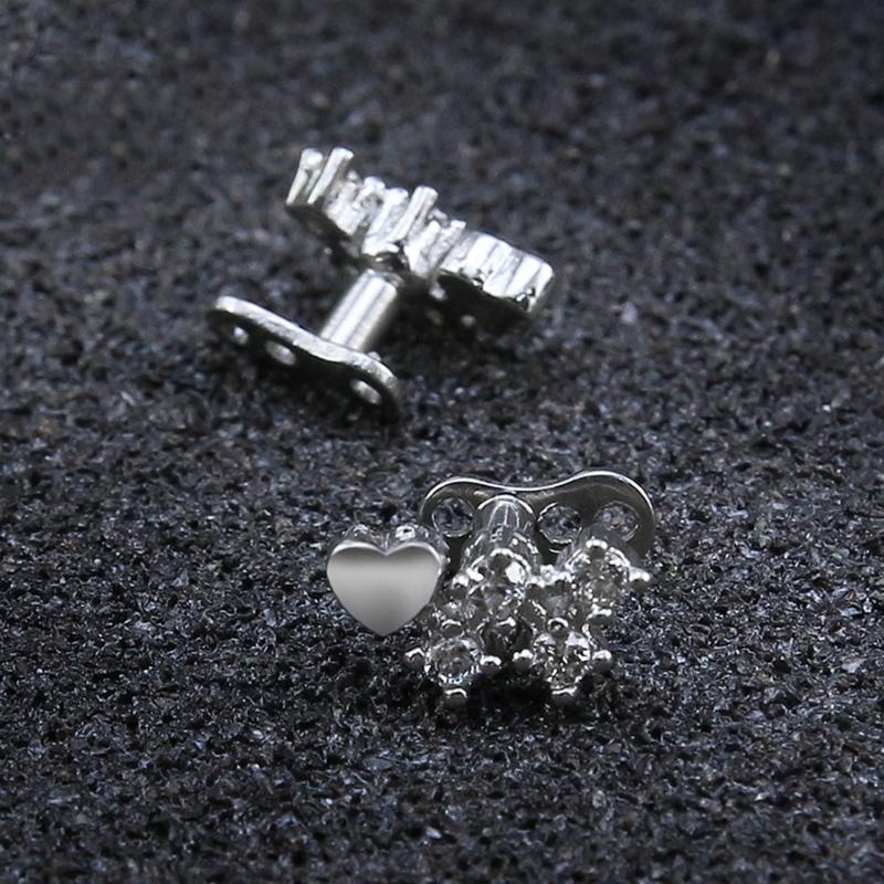 Gioielli per Piercing al Corpo in Acciaio Inossidabile Ancore Dermiche Incastonate di Cristallo Set Accessori di Grado Impiantabile Microdermal