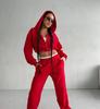 2026 Sexy Mode Lounge-Set Langarm Kapuzen-Crop-Top Shorts Cardigan Jogginghose 2-teiliges Outfit