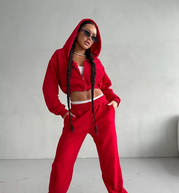 2026 Sexy Mode Lounge-Set Langarm Kapuzen-Crop-Top Shorts Cardigan Jogginghose 2-teiliges Outfit