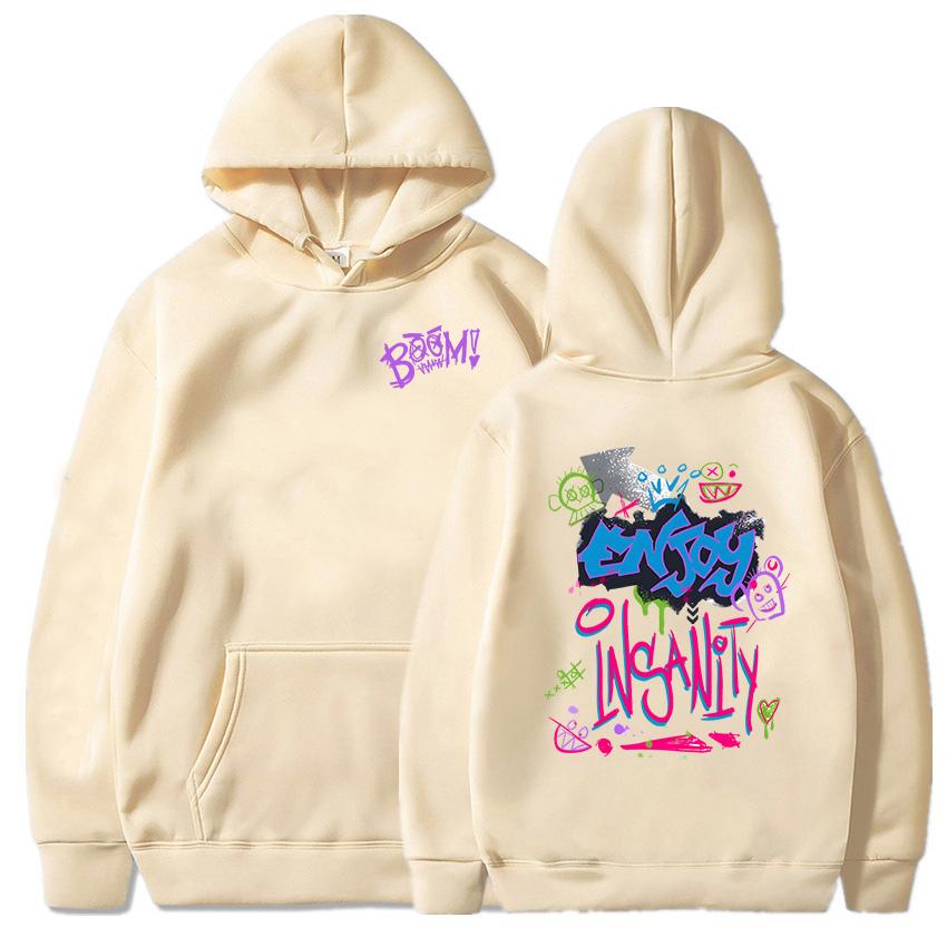 Boom Monkey Cartoon Graphic Hoodies Jinx  Arcane Video Game Funny Sweatshirt Long Sleeve Women Hooded