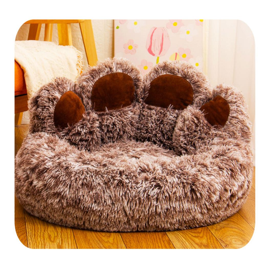 Bear Paw Shape Cat Bed Antislip Dog Furry Plush Bed Small Kitten Soft Sofa Bed Cushion Bedding for Puppy Pet Supplies