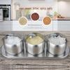 Beifu 304 Stainless Steel European Style 3-Compartment Seasoning Jar Set