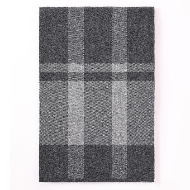 

Универсальный клетчатый мужской шерстяной шарф Зимний мальчиковый высококачественный кашемировый теплый шарф для папы 2025 новый 180cm