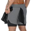 Men's Quick-Dry Double-Layer Breathable Sports Shorts for Squatting, Jogging, and Basketball