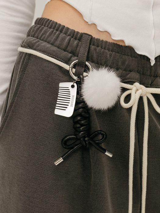 MOIFAIRE MINK ROPE KEYRING / BLACK