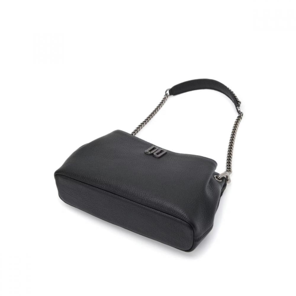 Daks Black Antique Leather Small Shoulder Bag Dd Decoration Dcba2f345[hilton]