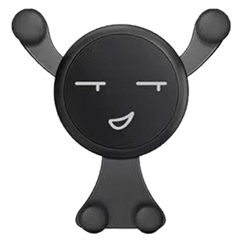 

Автомобільний тримач для телефону Gravity для iPhone 15 Air Vent Clip Smile Face Mount Підставка для мобільного телефону Підтримка GPS для Xiaomi Samsung Huawei чорний
