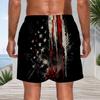 Men Plus Size Colorful Printed Beach Shorts Drawstring Waist Side Pockets Straight Leg