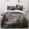 Dinosaur Duvet Cover Set King Queen Size For Kids Boys Girls Polyester Bedding Set Cartoon Wild Animals Pattern Comforter Cover