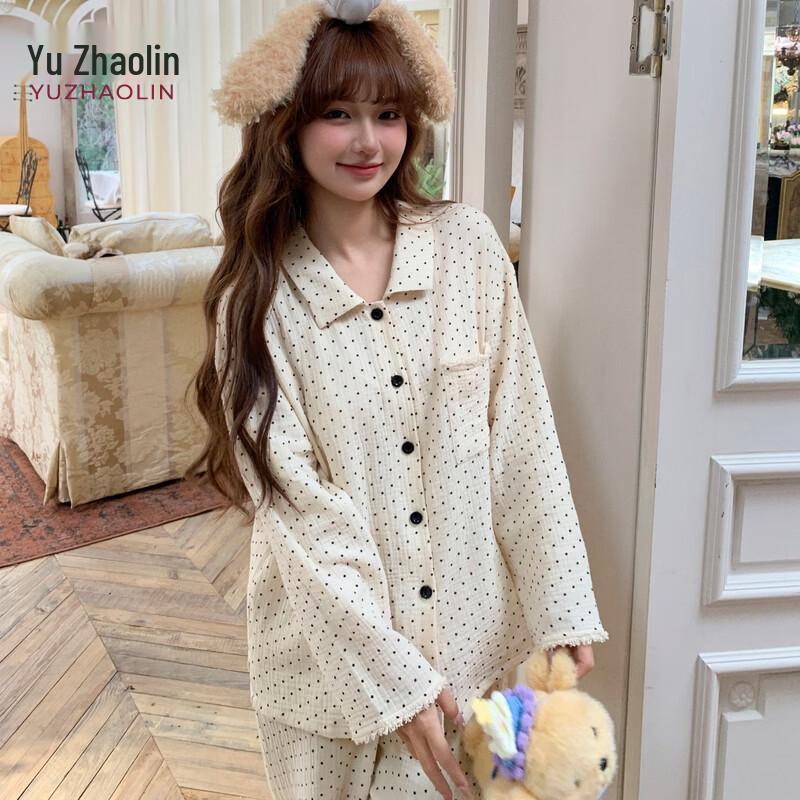 YUZHAOLIN Women s Polka Dot Long-Sleeve Pajama Set XL