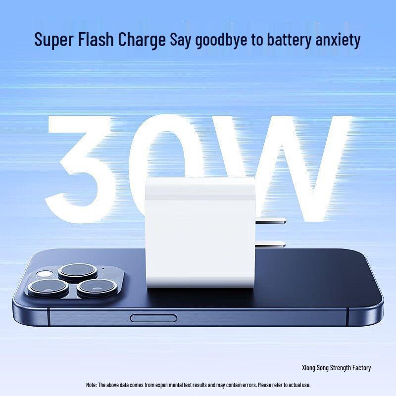 Compatible with Apple 15/16 Charger: PD30W Dual Type-C Braided Data Cable for Fast Charging