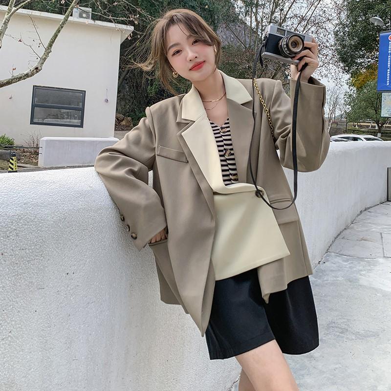 

Поддельный женский пиджак из двух частей, весенний новый дизайн, контрастный цвет, костюм в корейском стиле XL