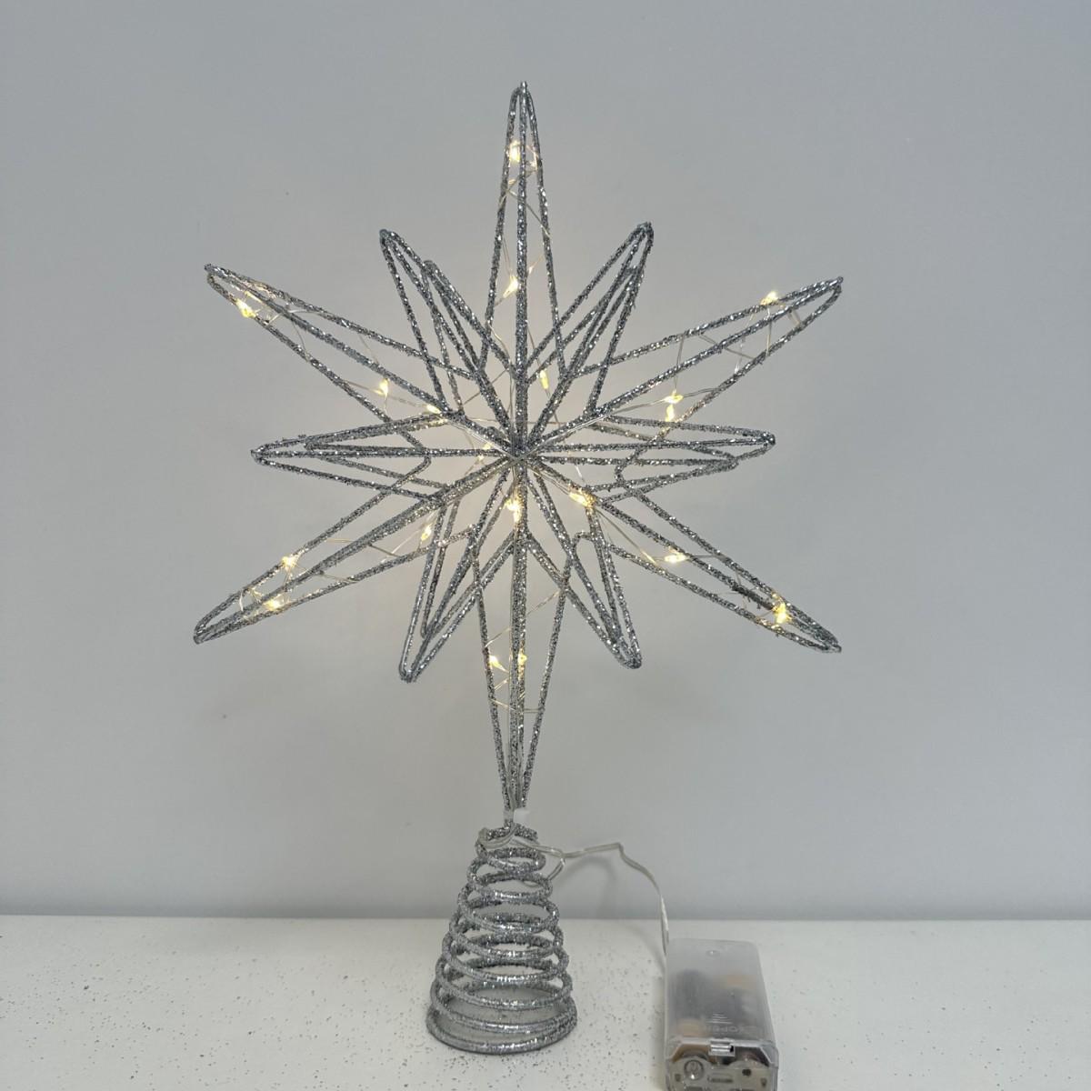 

Светодиодная железная звезда верхушка для рождественской елки Width 25CM + 20 lights