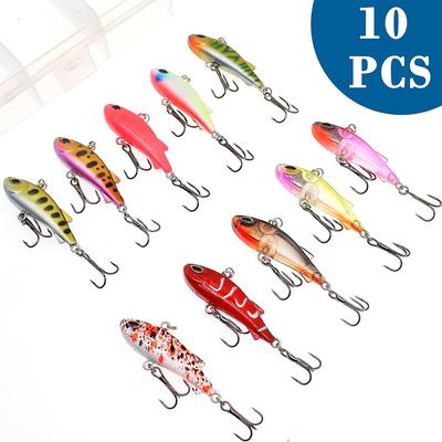 10 יחידות קופסא מיני שוקעים Crankbaits דיג פתיונות קשיח פלסטיק מלאכותי פיתיונות לדיג ציוד חורף Ice Pike Bass