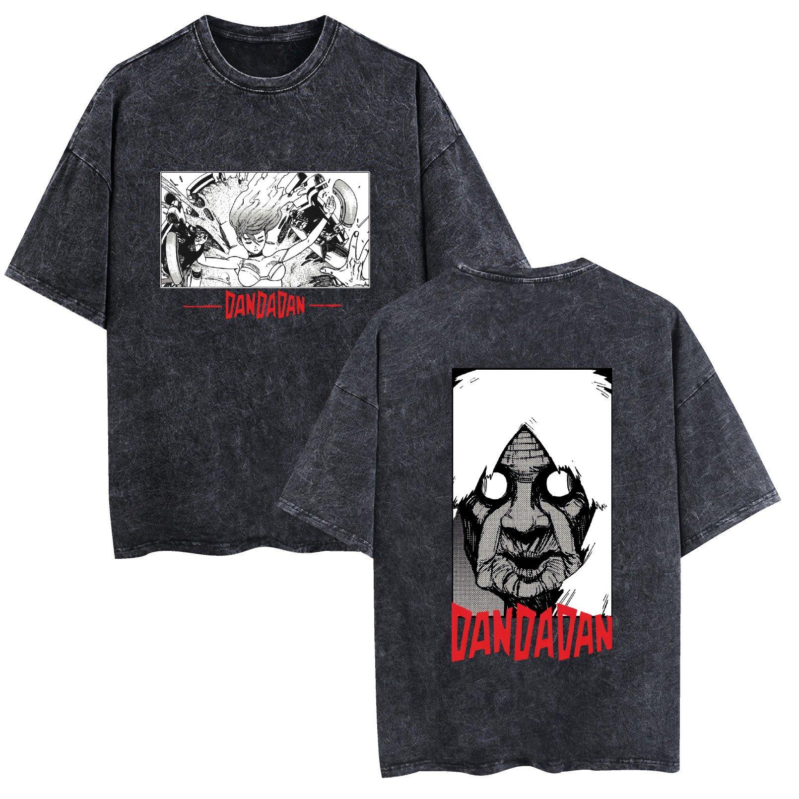 Duoxingbao Anime DANDADAN washed retro tshirt pure cotton breathable Highnd Luxury hot product Oversized high quality Unisex S