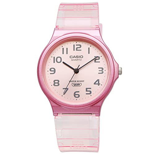 Casio Casio Standard Tani Casio Pop Damski Kwarcowy Zegarek Analogowy, 3-wskazówkowy Żywica Różowy Szkielet MQ-24S-4B [Import Równoległy]