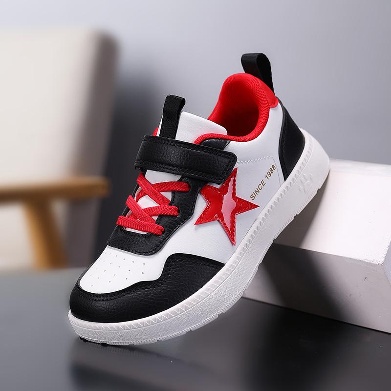 2026 Kids' Leather Sports Shoes: Boys' Wide-Fit & Girls' Casual Sneakers for Spring/Autumn