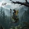 Home Interior Decorations Stained Glass Style Skeleton Fairy Window Hanging Suncatcher Acrylic Decorative Ornament with Butterfly Wings Garden Decor